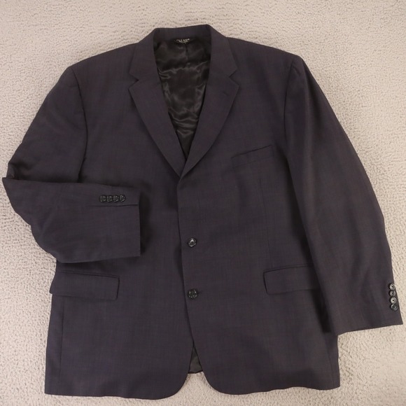 Jos A Bank Jacket‎ 2XL Blue Birdseye End on End Fil a Fil 100% Wool Blazer 52R